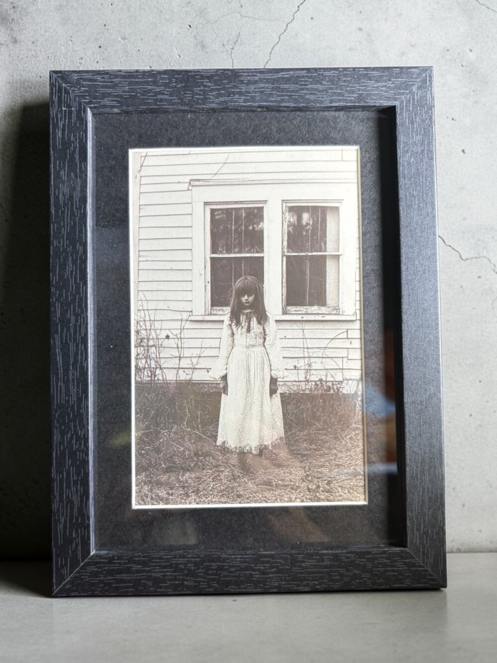 Ghost Girl by the House Art Print | New 5x7 Framed Horror Decor